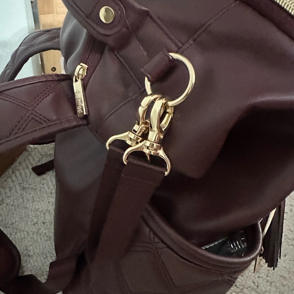 Itzy Ritzy Quilted Maroon Backpack - Picture 6 of 6